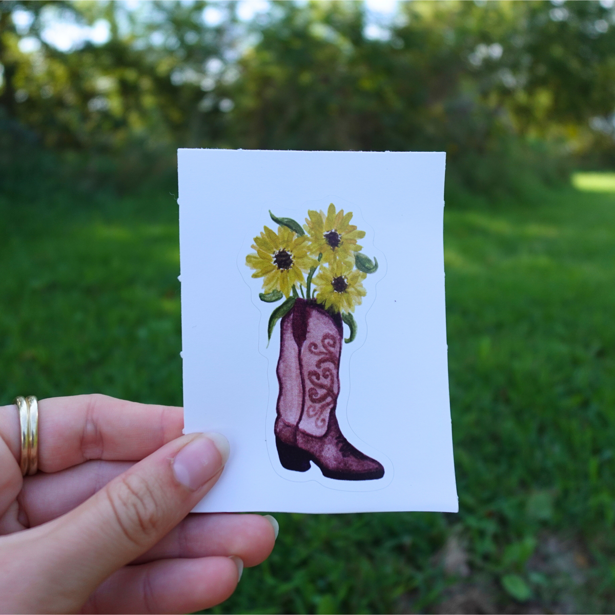 Sunflower Boot Sticker