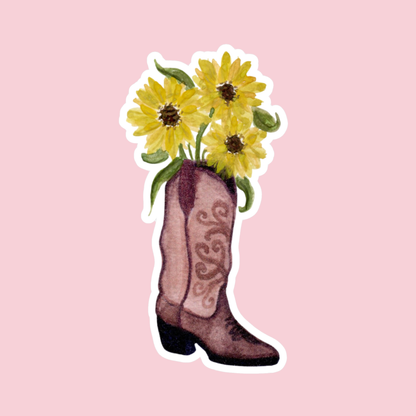 Sunflower Boot Sticker